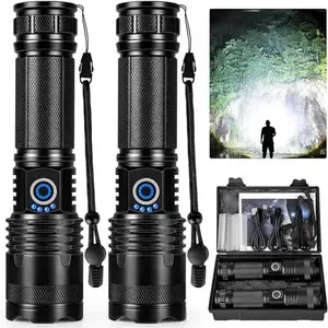 High Lumen Rechargeable LED Flashlight with Five Lighting Modes, Powerful Handheld Emergency Flashlight, Suitable for Home Camping and Daily Emergencies.