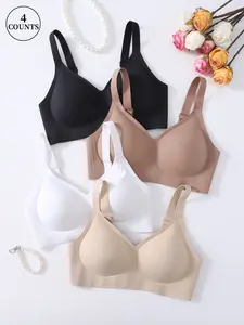 Women's Jelly Bras, Seamless Lift Bra, Wireless Push Up, No Underwire, Full Coverage, Medium Support, Fitted, All Seasons
