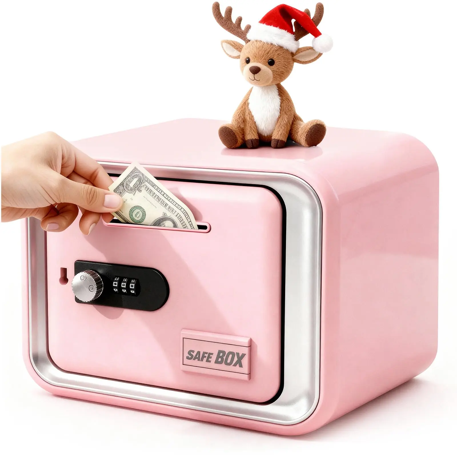 Pink password piggy bank Children's piggy bank Gift Cultivating saving habits