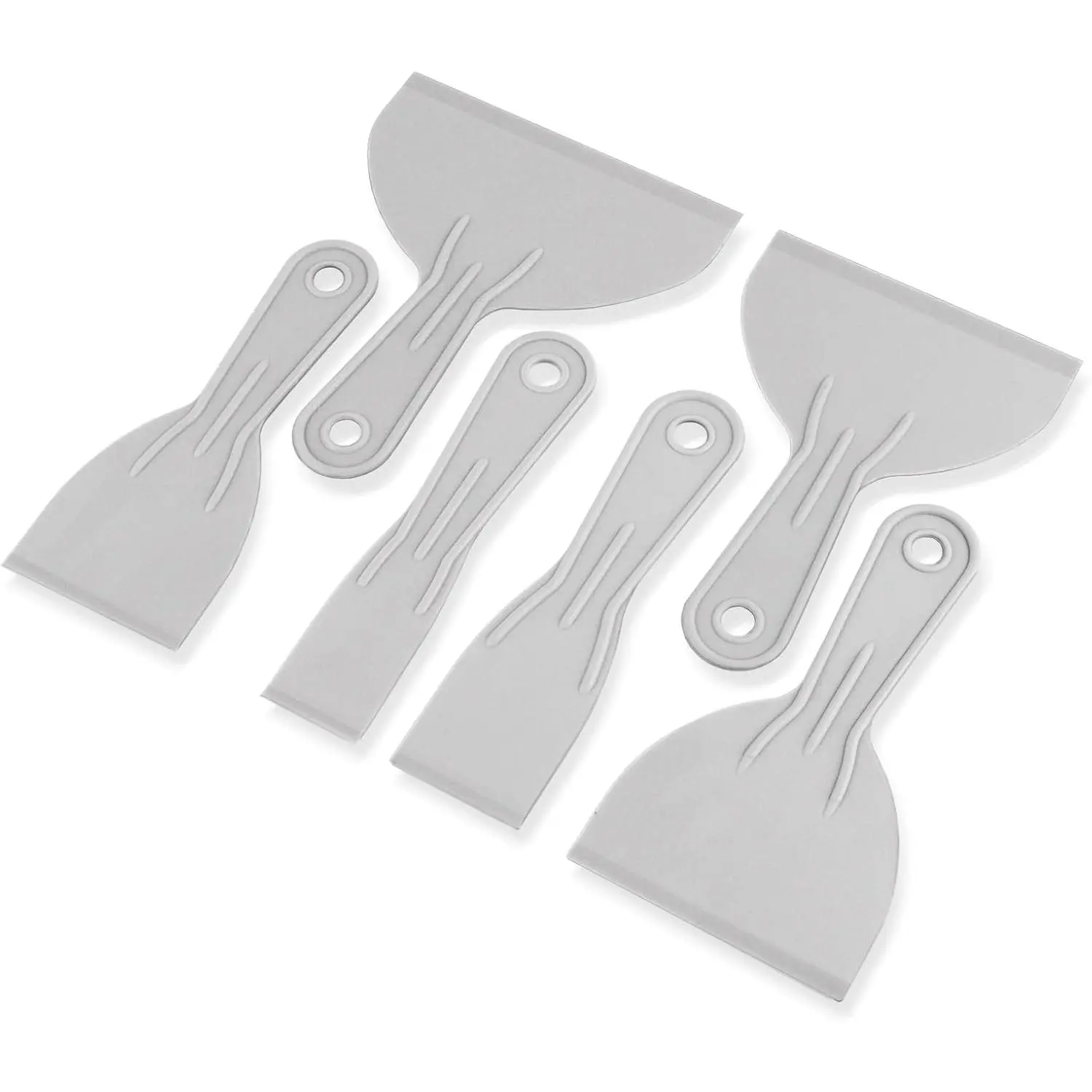 6 count Plastic Putty , Flexible  Scrapers, Spackle Tool for Spackling, Repairing Drywall, Removing Wallpaper and Applying Plaster
