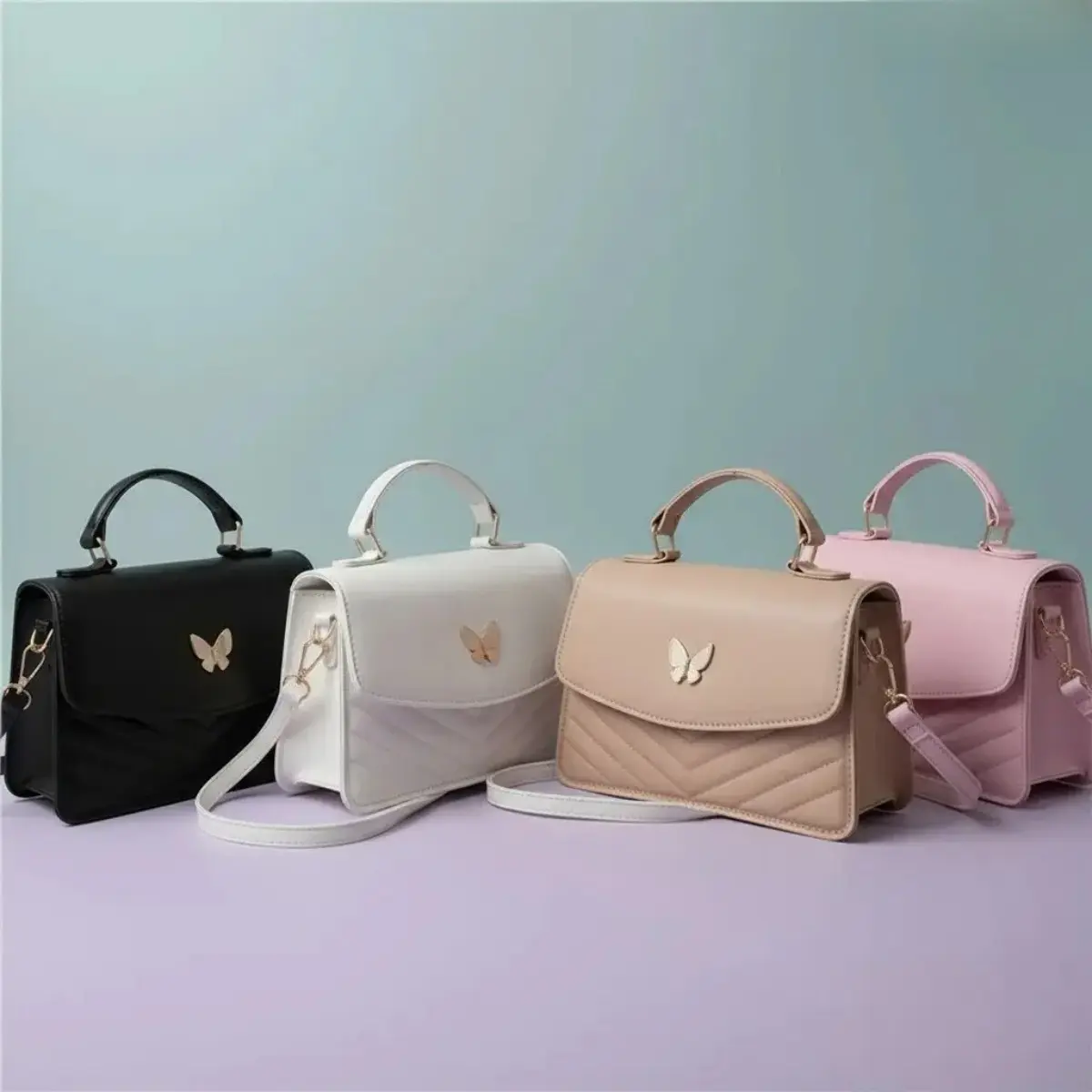Women's Butterfly-Shaped Mini Crossbody Bag, Solid PU Leather Street Style Shoulder Purse, Stylish Everyday Purse & Accessories for Women, Fashionable Shoulder Bag, Casual Trendy Purses