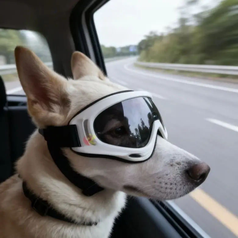 Wind Resistant Dog Protective Goggles with Double Adjustable Straps, Stable Wear Eyewear Suitable for Border Collies, Golden Retrievers, Corgis & Outdoor Cycling
