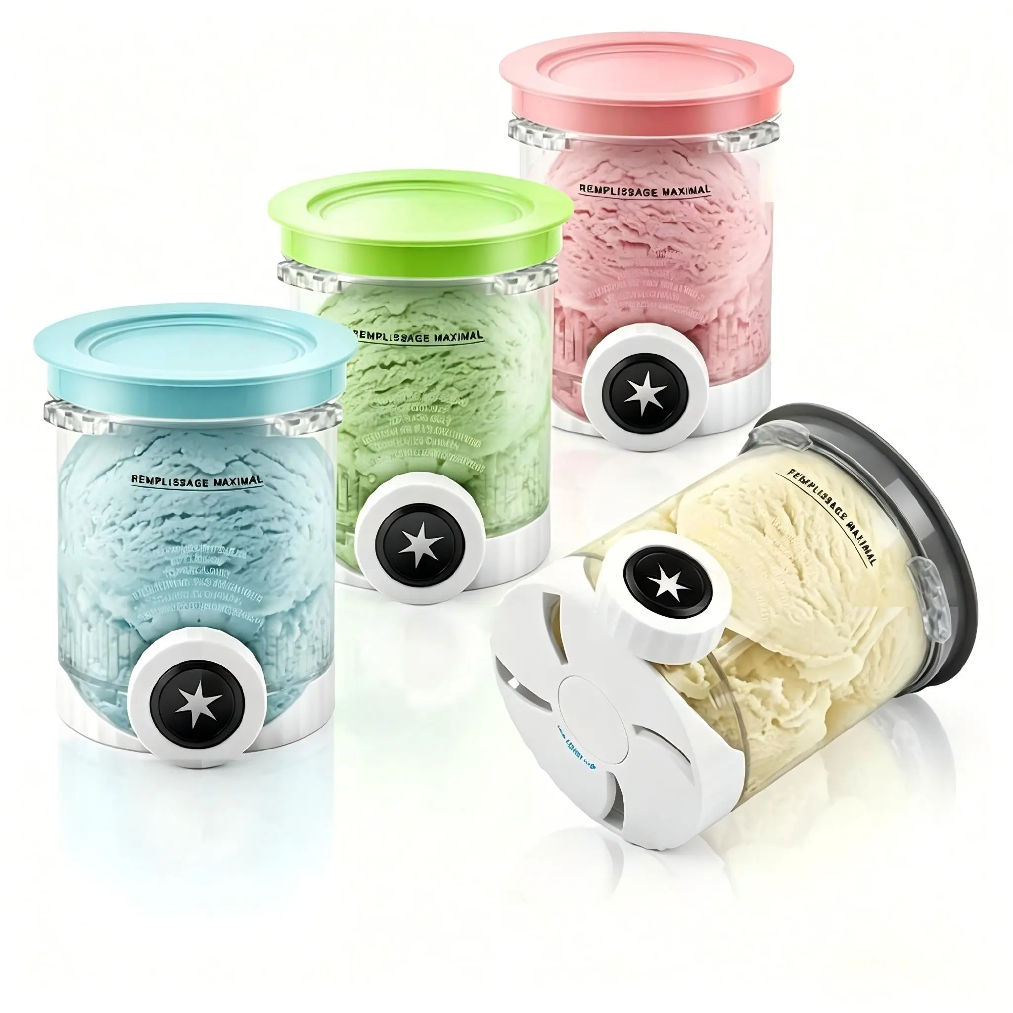 Pints and Lids for Ninja, Compatible with NC700 Series, NC701, NC701C, Creami Containers for Swirl Ice Cream & Soft Serve Makers, BPA-Free & Dishwasher Safe, Kitchenware