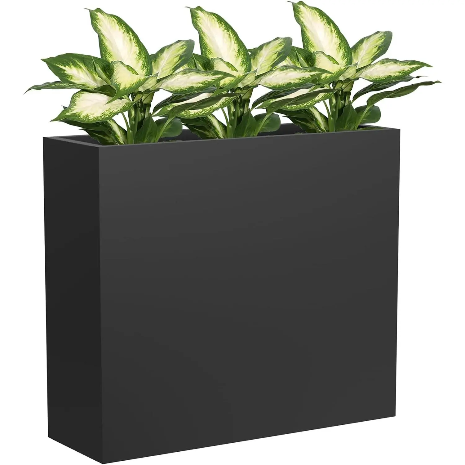 Metal Tall Planter 30" L x 10" W x 26" H | Long Rectangular Planter Box, Drainage Holes & Removable Shelf, Heavy Duty Steel Planter for Tall ,  or Shrubs
