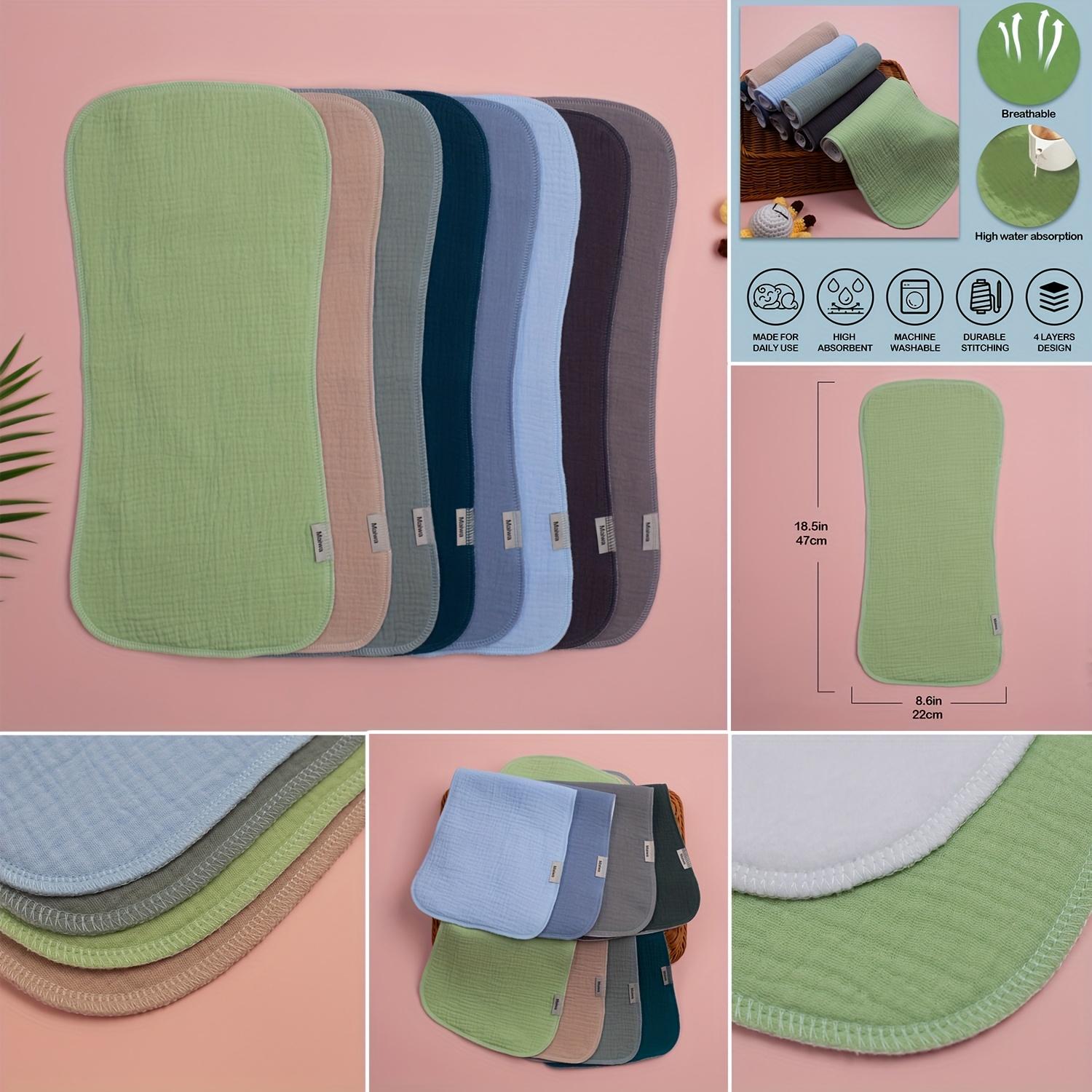 8 Pack Muslin Nursing Cloths – Soft Absorbent Baby Bibs & Towels, Breathable Drool & Spit-Up Cloths for Boys & Girls, Infant Feeding Essentials