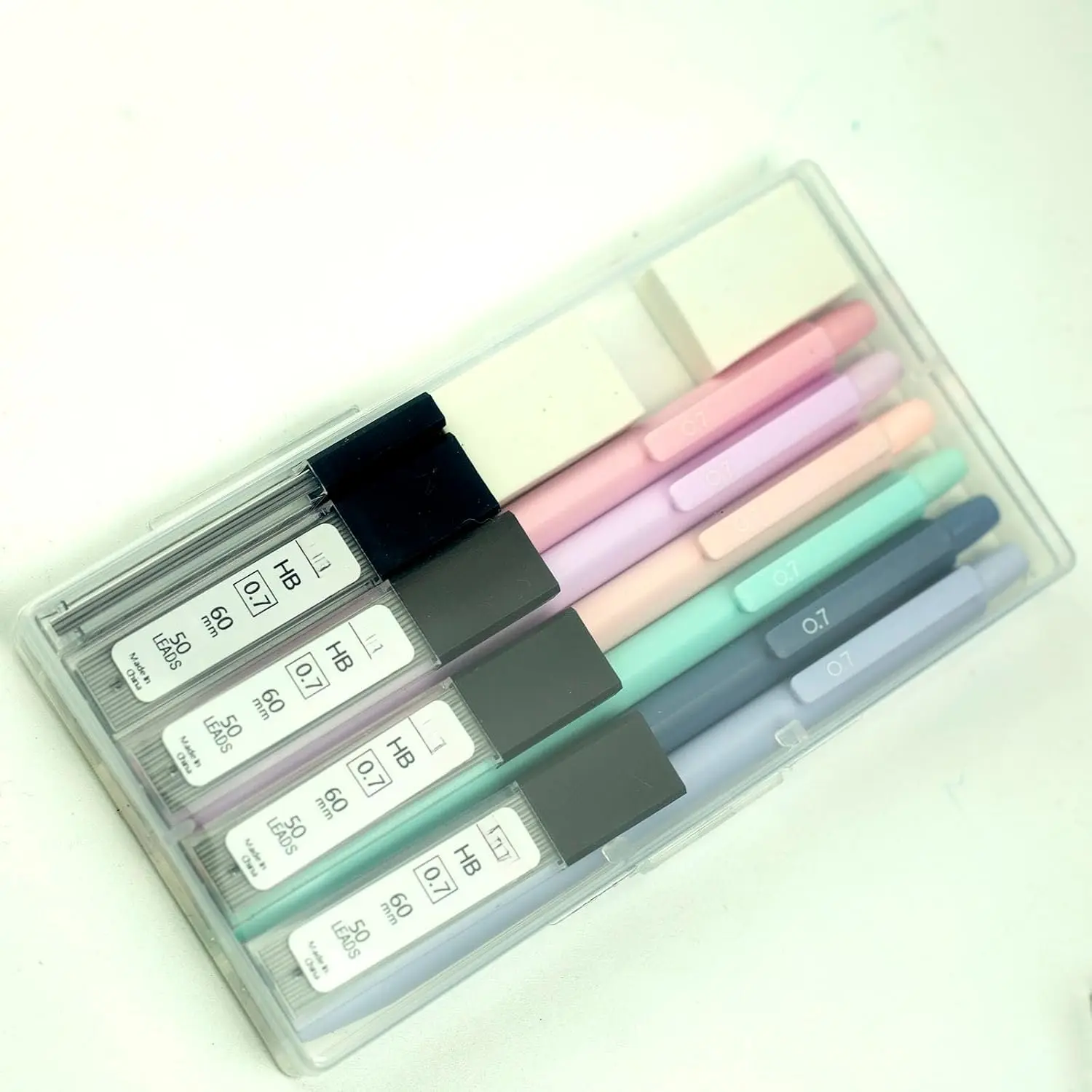 Aesthetic 0.7mm Mechanical Pencil Set 6-Pack Pastel Break-Resistant |  Break-Resistant Lead
