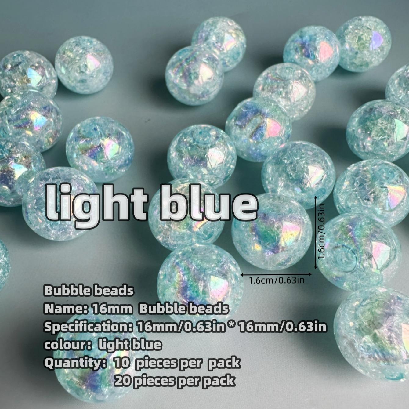 16mm Glitter Bubble Bead (20pcs/set), Shiny Round Beads for DIY Necklace Bracelet Phone Bag Pendant, Jewelry Making Supplies, Beading & Jewellery Making Material, DIY Beading Accessories, Christmas Gift