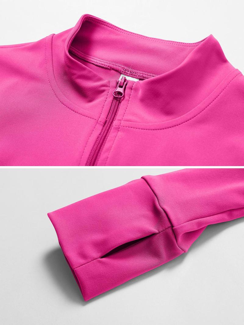 Women's Solid Criss Cross Crop Tank Top & High Waist Leggings & Zip Up Crop Jacket Set, Breathable Comfy Outfits for Yoga Gym Running, Activewear