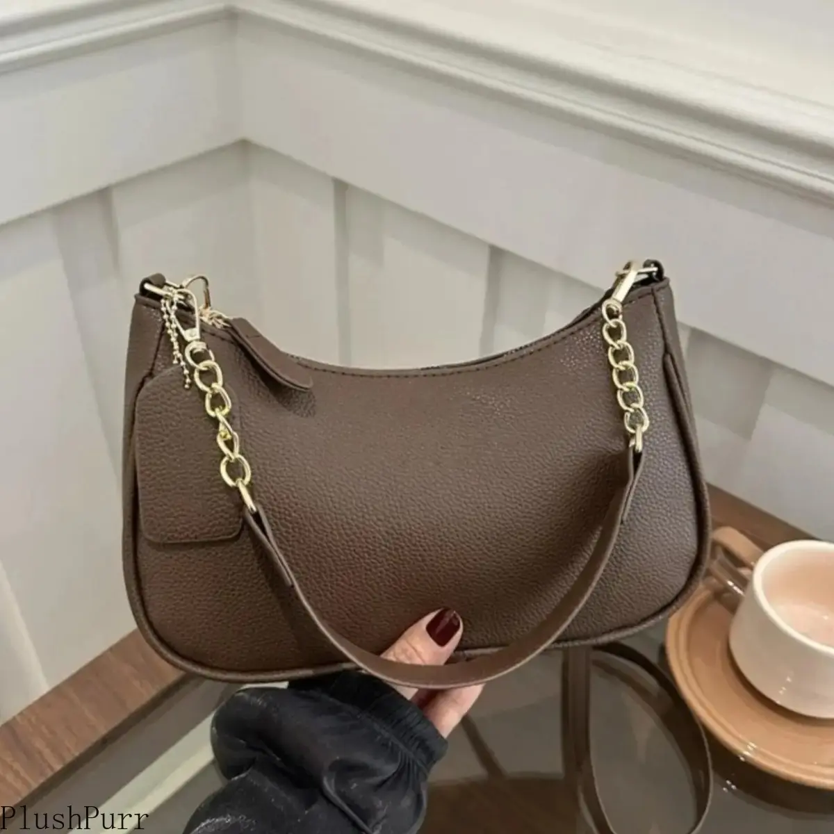 Vintage Faux Leather Shoulder Bag for Women, Large Capacity Classic Tote Handbag for Daily Commute and Casual Outings, Spacious Compartment, Casual Commuting Bag, Casual Shoulder Purse tiktokshopbacktoschool