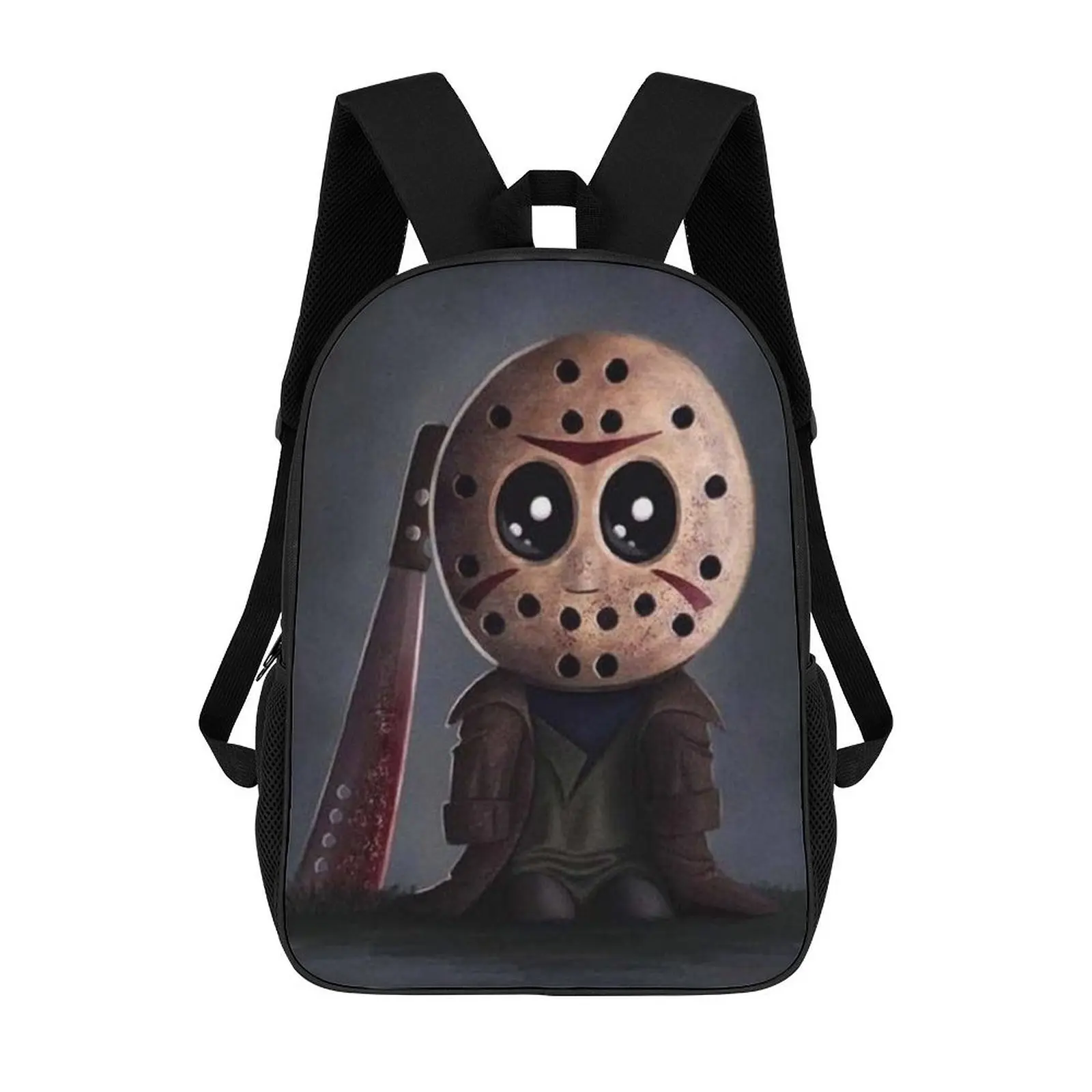 Jason Voorhees Backpack Printed School Book Bag Travel Daypack 17 inch Rucksack for Men Women