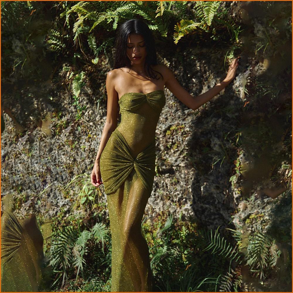 KODA & CO 04 European & American 2025 New Style Sexy & Elegant High-End Slim Fit Tube Backless Mermaid Maxi Dress