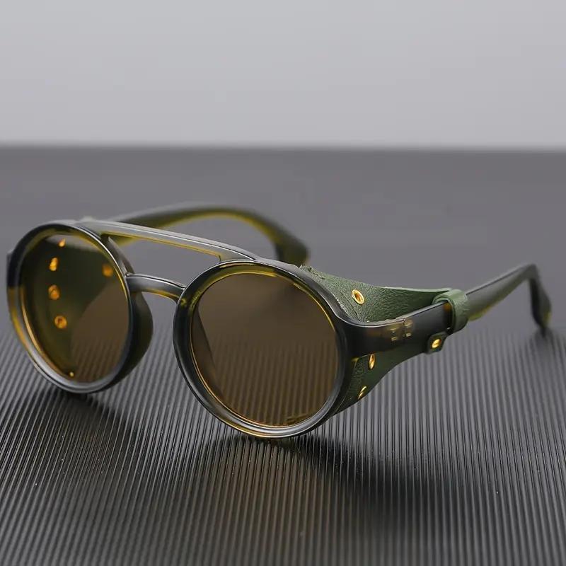 TikTokShopBlackFriday Vintage Round Frame Fishing Glasses for Men Retro Punk Windproof Sunglasses with UV Protection Stylish Outdoor Eyewear for Fishing Cycling Driving and Daily Street Fashion Tortoiseshell Sunglasses blinged fall ses