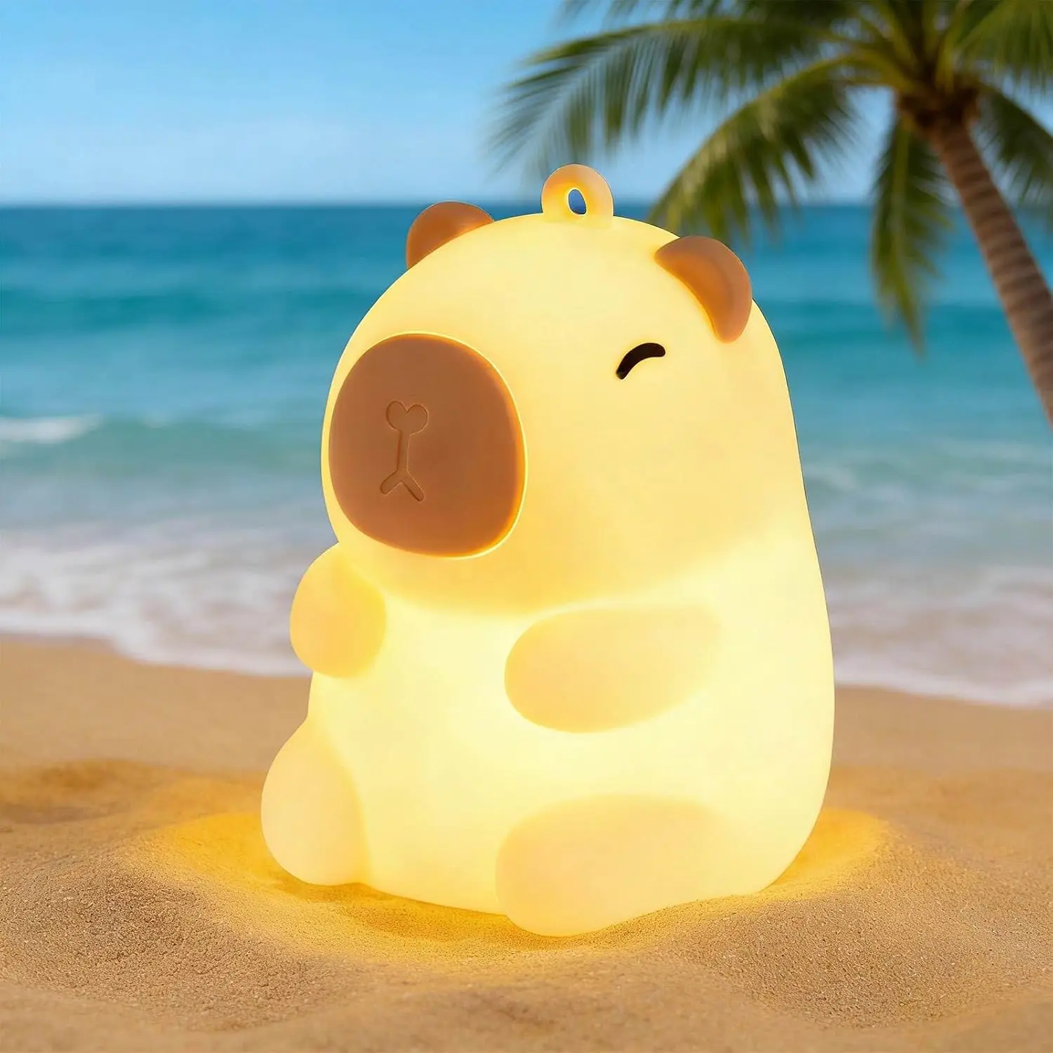 Squishy Christmas Capybara Night Light with RGB Modes Dimmable   Nightlight Hangable Cute Novelty  Lamp Rechargeable   Bedside Lamp for Bedroom Dorm Decor