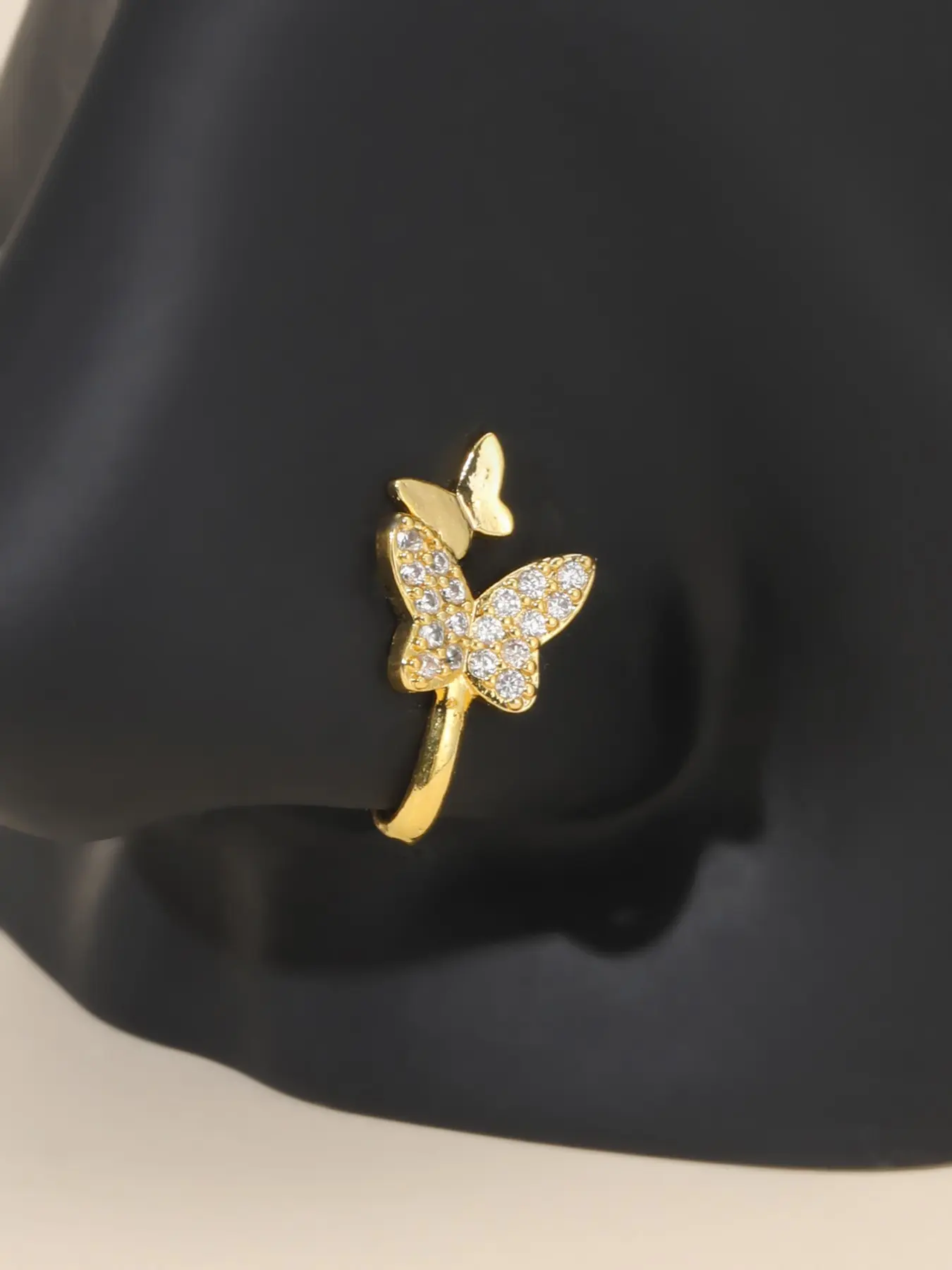 Zircon Butterfly Nose Clip, No-Drill Fake Nose Ring, Mini Sparkly Nose Jewelry, Y2K Trendy Body Accessory, Gift for Girls