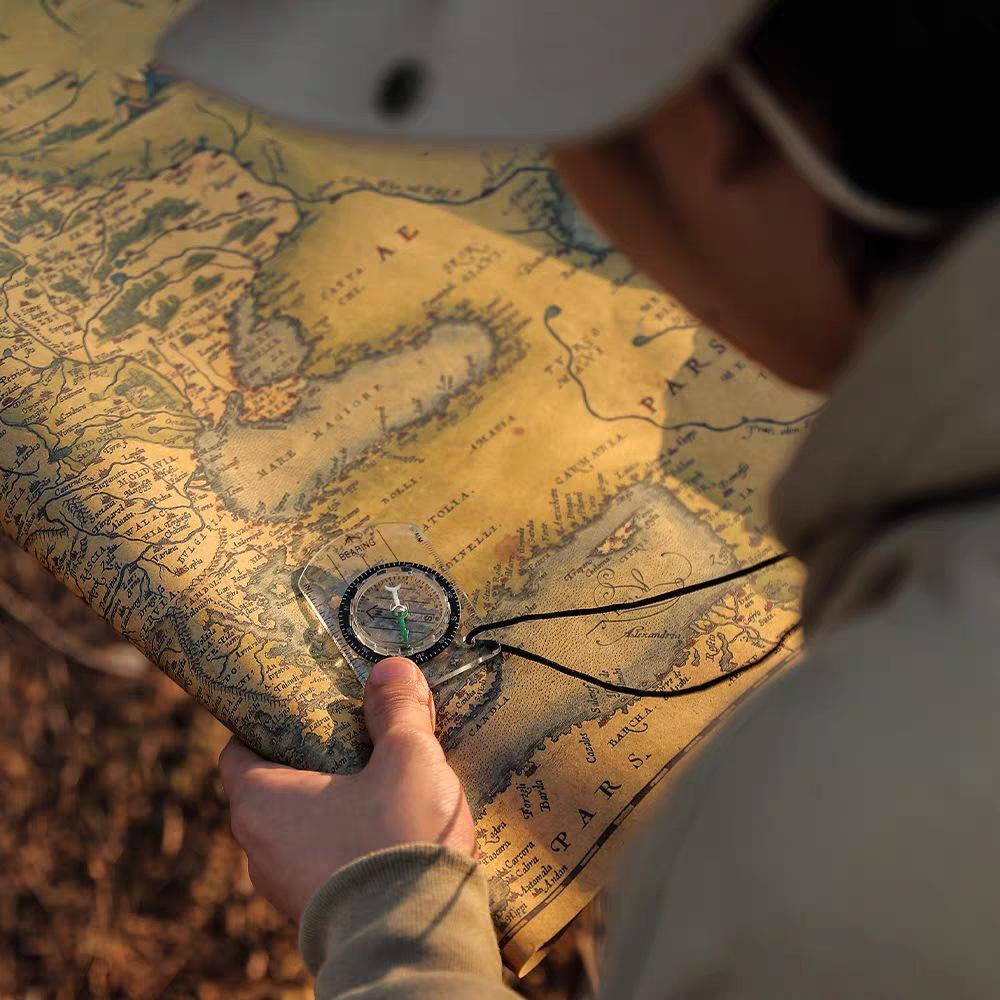 2 Pack Baseplate Compass with Lanyard, Professional Map Reading Compass for Hiking Camping Backpacking, Survival Navigation Tool for Outdoor Activities