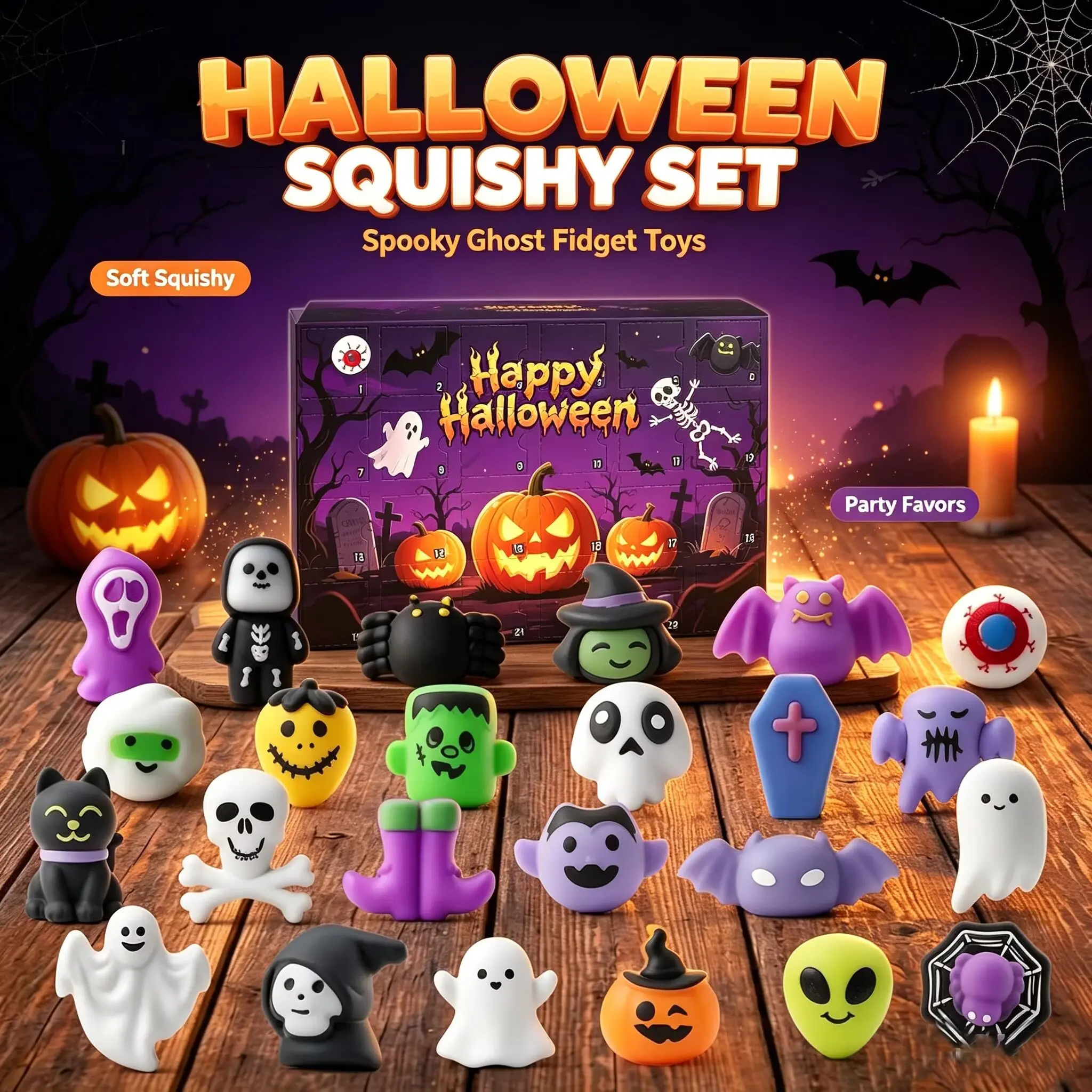 2026 Halloween Advent Calendar, Countdown Stress Relief Calendar, Blind Box Design, Fun Daily Surprise, Perfect for Halloween Enthusiasts