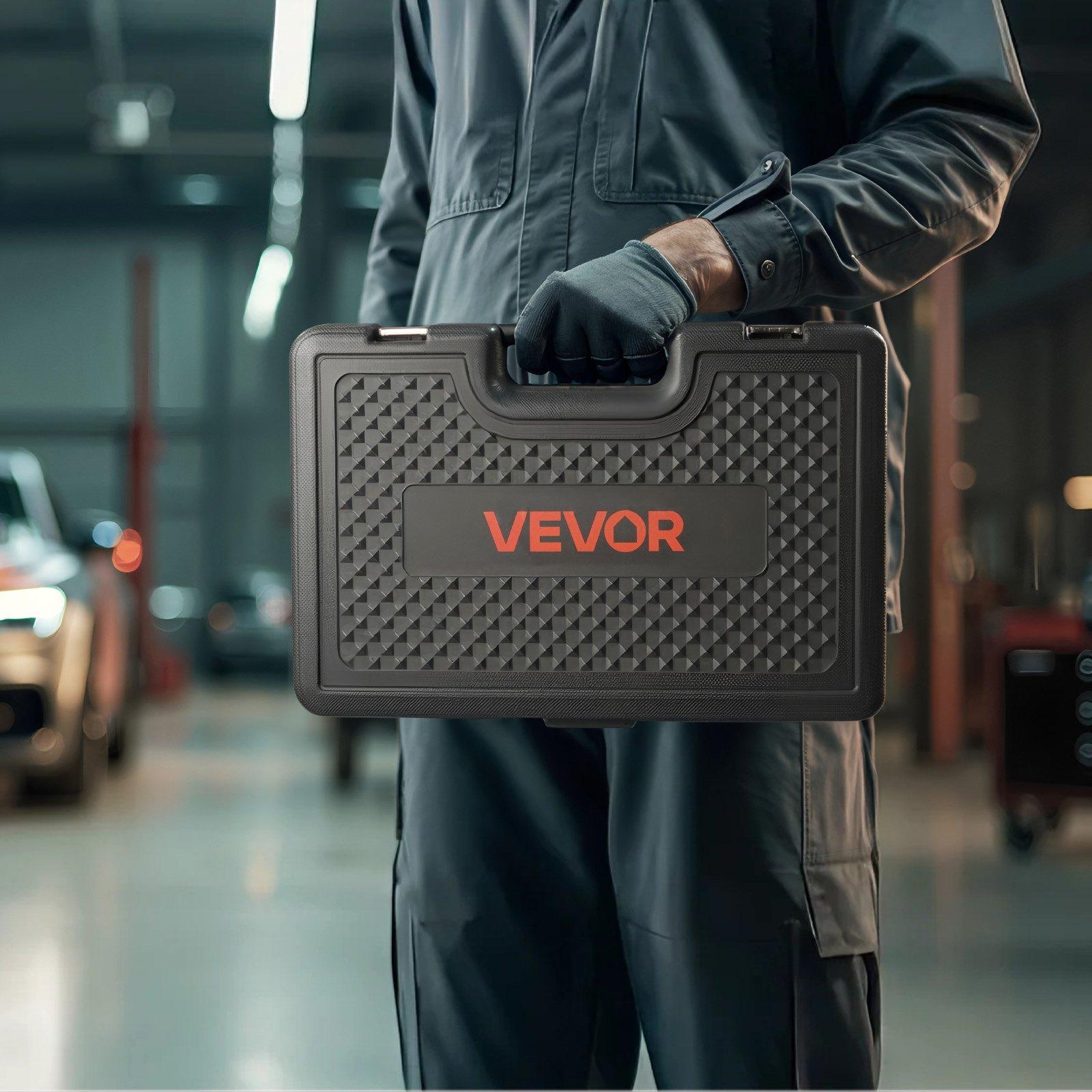 VEVOR Pull and Press Sleeve Kit, 28 PCS, Steel Bush Removal Insertion Sleeve Tools with Carrying Case, Compatible with LCV and HGV Engines, for Removing and Installing Bushings, Bearings, and Seals