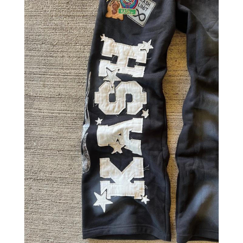 American Sweatpants Y2K Gothic Hip Hop Letter Patch Double Layer Baggy Elastic Waist Jogging Casual Pants for Men