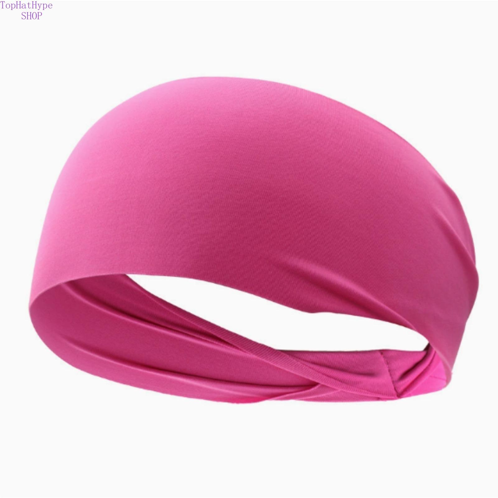 Women's Solid Color Stretch Headband, Sweat-Wicking Hair Band for Running, Yoga & Fitness, Soft Elastic Sports Head Wrap