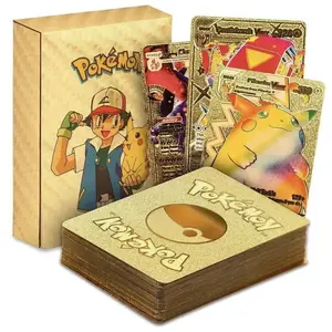 55Pcs GOLD PACK CARDS Collectible cards CCG Card Foil GX Vmax GX Card Charizard Rar TOYS FOR GIFT PRESENT KIDS