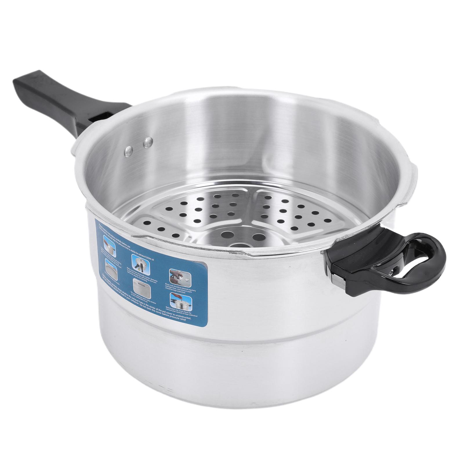1-Piece Aluminum Alloy Round Pot Pressure Cooker, Multi-Size Cookware with Steaming Plate, Household Stovetop Canner Compatible with Gas & Induction Cookers, Nutrient-Lock Design, Pressure Cookers
