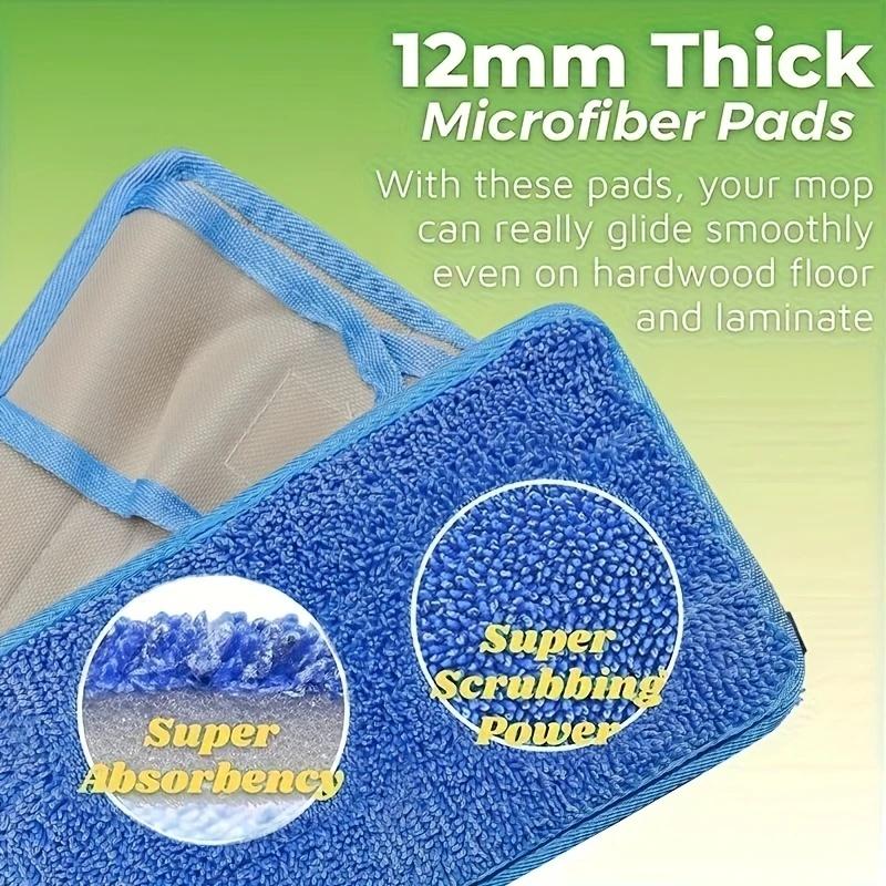Reusable Microfiber Mop Replacement Pad, 2 Counts/set Washable & Durable Floor Mop Cloth, High Absorbency for Wet & Dry Cleaning