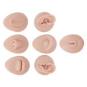 Body Piercing Practice Model Simulation Silicone Ear Eye Nose Mouth Tongue and Belly Button Model for Novice Piercer Medium Skin Color