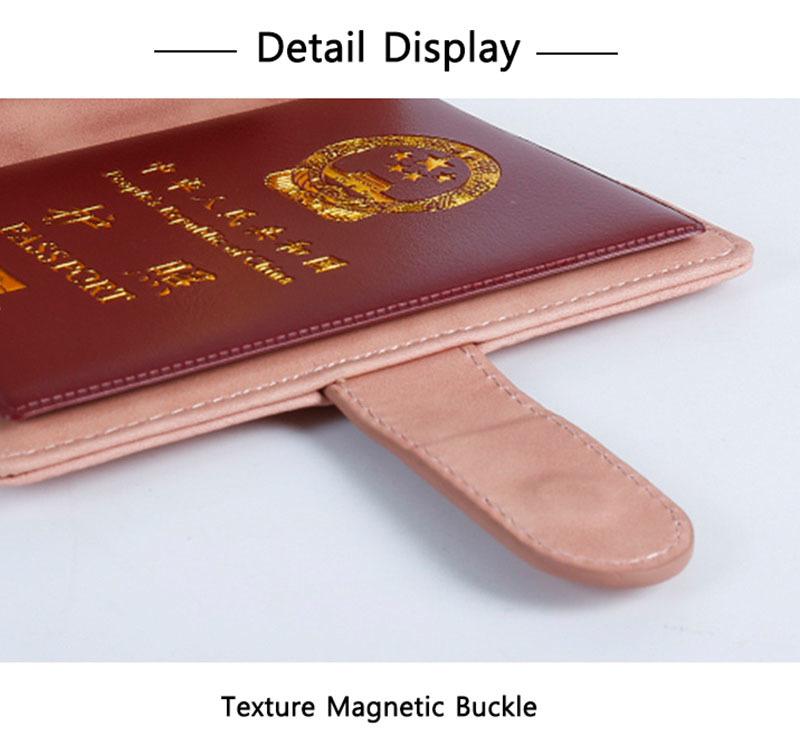 Leather Passport Holder Covers Case Waterproof Travel Credit Card Wallet Cute Passport Book for Women/Men Buckle Passport Cover