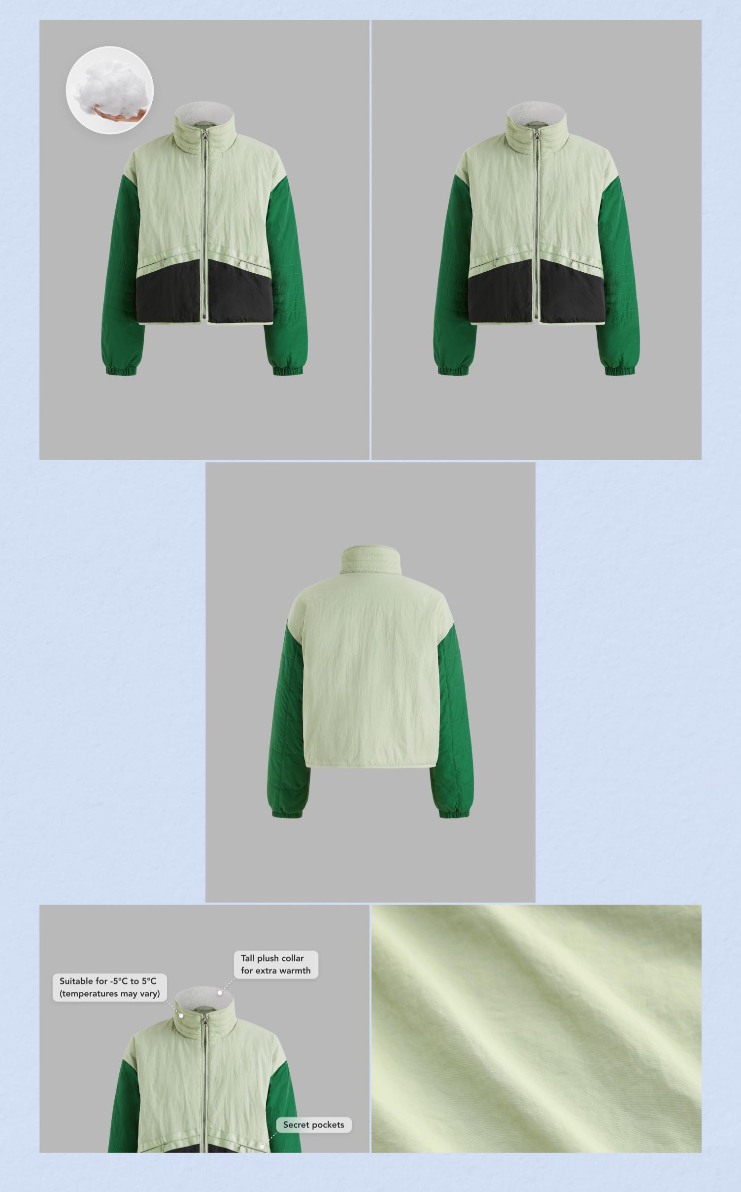 Cider [size 4-8] Stand Collar Solid Pocket Puffer Jacket