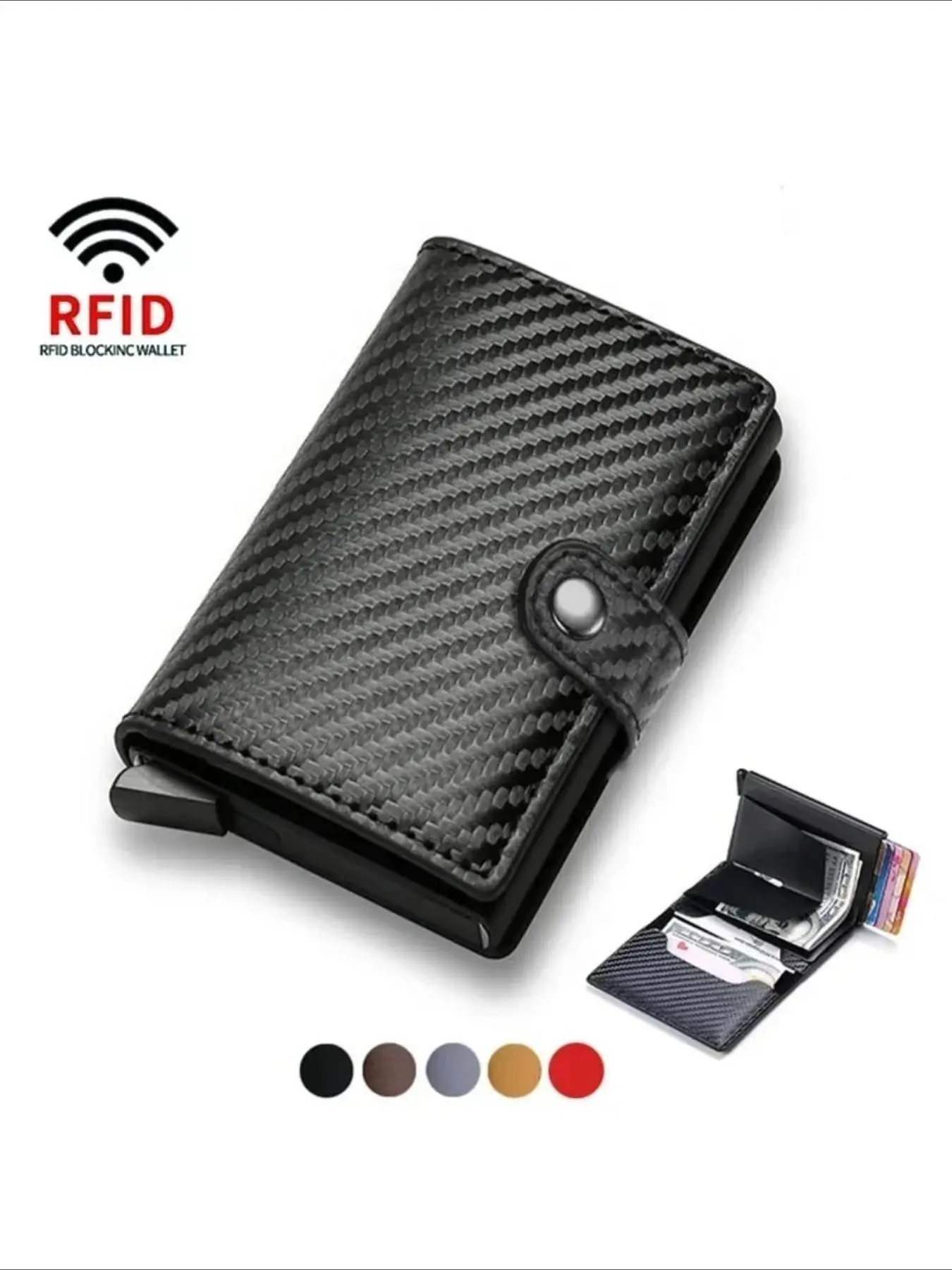 Large Capacity Double Layer Bifold Rfid ID Credit Card Holder Anti Rfid Blocking Protected Magic Wallet for Men Carbon Fiber Cardholder Case