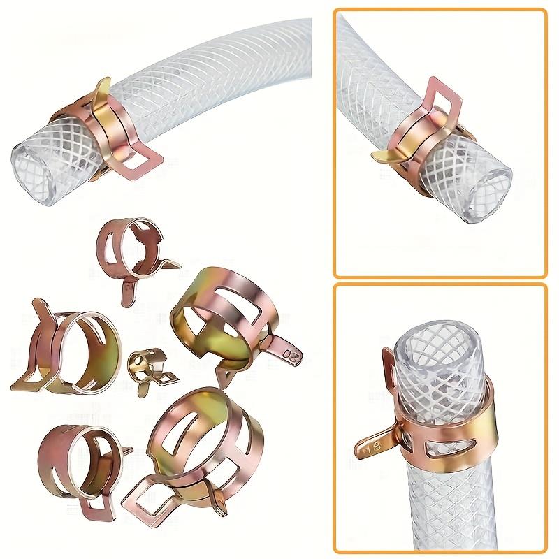 90pcs Spring Hose Clamp Assortment Kit Includes Spring Band Action Clamps for Fuel, Vacuum Hose, And Low-pressure Air Applications. Sizes Available: 6mm, 7mm, 8mm, 9mm, 10mm, 12mm, 14mm, And 16mm.