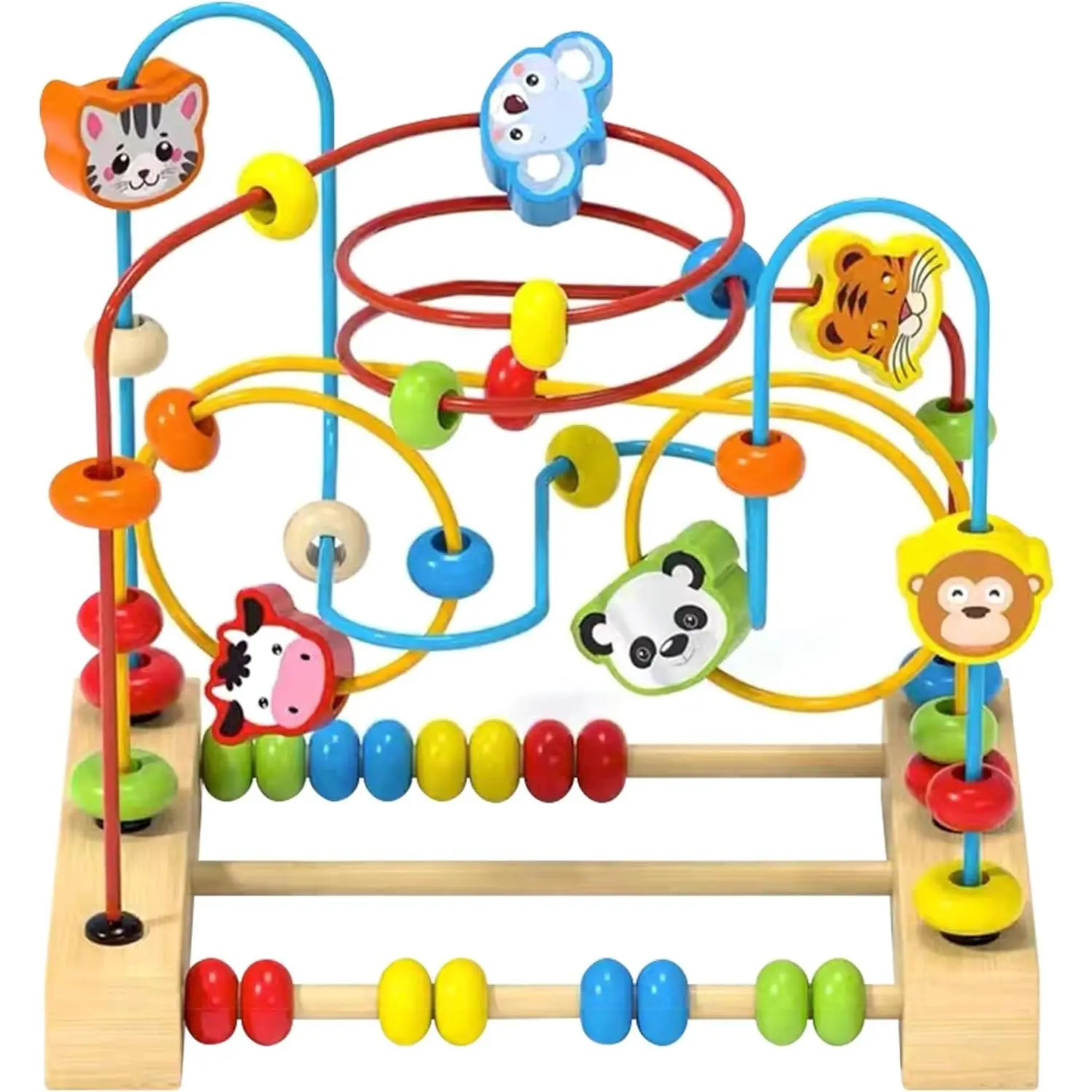 Bead Maze Toy for Toddlers Wooden Bead Toys Colorful Roller Coaster Preschool Educational Toys for Kids Classic Birthdday Gift for Toddlers Baby Infant Boys Girlsfidget toys