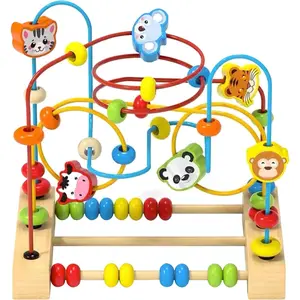 Bead Maze Toy for Toddlers Wooden Bead Toys Colorful Roller Coaster Preschool Educational Toys for Kids Classic Birthdday Gift for Toddlers Baby Infant Boys Girlsfidget toys
