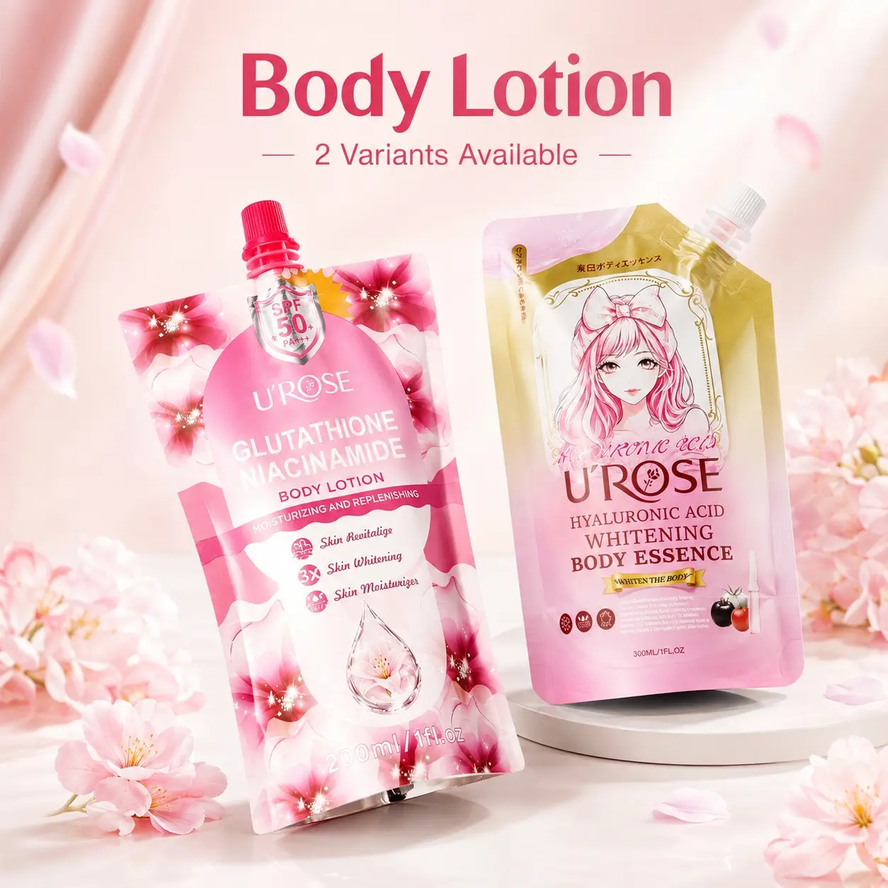 Glycine Niacinamide Body Lotion, Hydrating Moisturizing Body Cream, Lightweight Fast Absorbing, Daily Body Care for Women, Smooth Glowing Skin