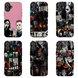 Retro Horror Michael Myers Collage Halloween Phone Case,For iPhone 11 12 13 14 15 16 17 pro max for Samsung S26 S25 S24 S23 S22 S21 phone Cases,   fashion  Gifts For Fans Men Women,phone cases