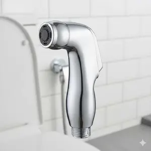 ABS Chrome Handheld Bidet Sprayer: Multifunctional Bathroom & Kitchen Sink Spray Head. Side-Spray Design for Easy Cleaning, Durable & Comfort Grip. Enhances Toilet Hygiene, Perfect for Toilet & Shower Cleaning.