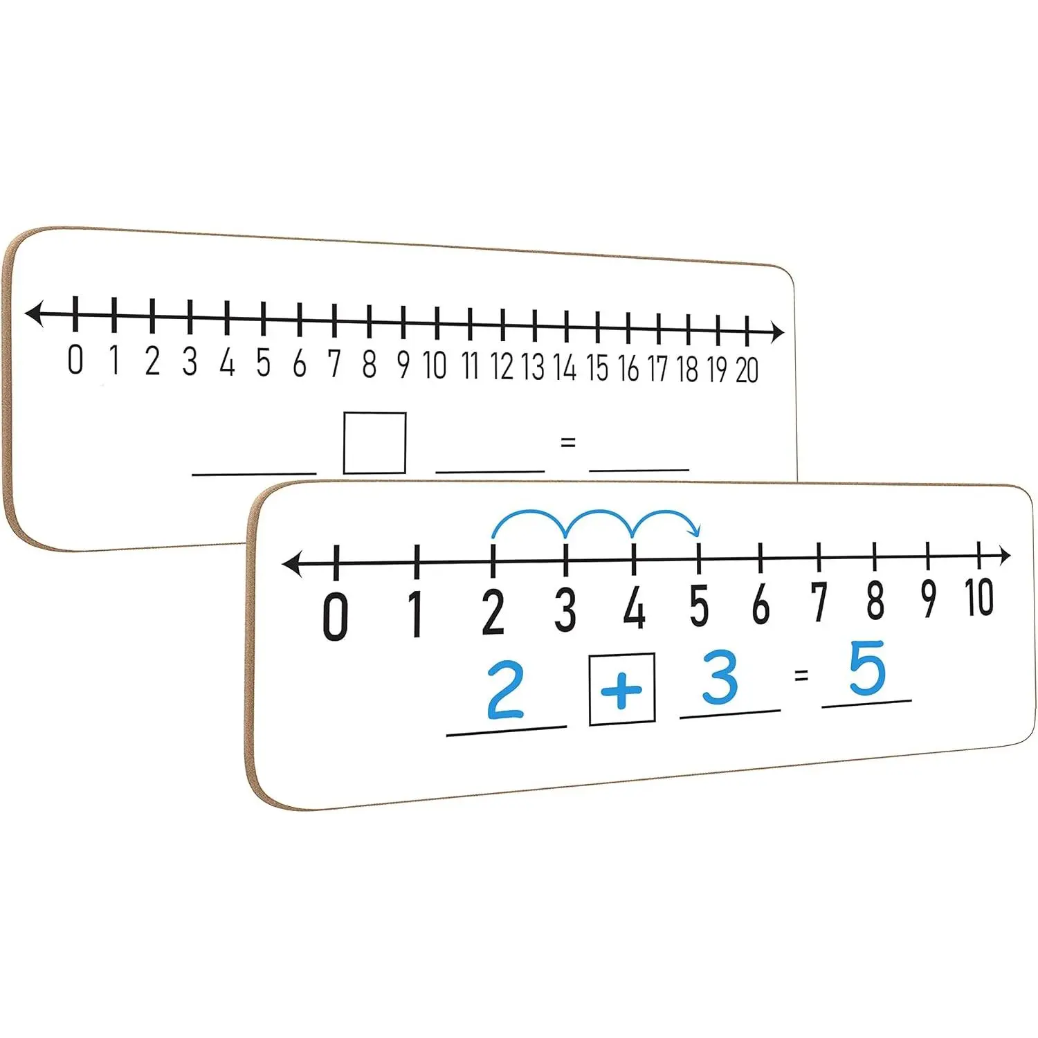 Dry Erase Number Line Board 12x4” Double Sided for Grades 1-2 | 0-10 and 0-20 Math Layouts, Lightweight Personal Lapboard for Classroom, Tutoring and Homeschool Practice, Sturdy Hardboard