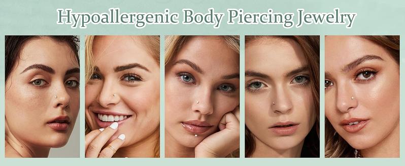 Diverse 60/120 Pcs Colorful Versatile Piercing Pin For Women Men Straight L Shaped Nose Studs Rings Piercing Pin Body Jewelry 20G-22G 1.5/2/2.5mm Stainless Steel Fashionable Body Jewelry Perfect Jewelry Shining Zirconia for Christmas Gift