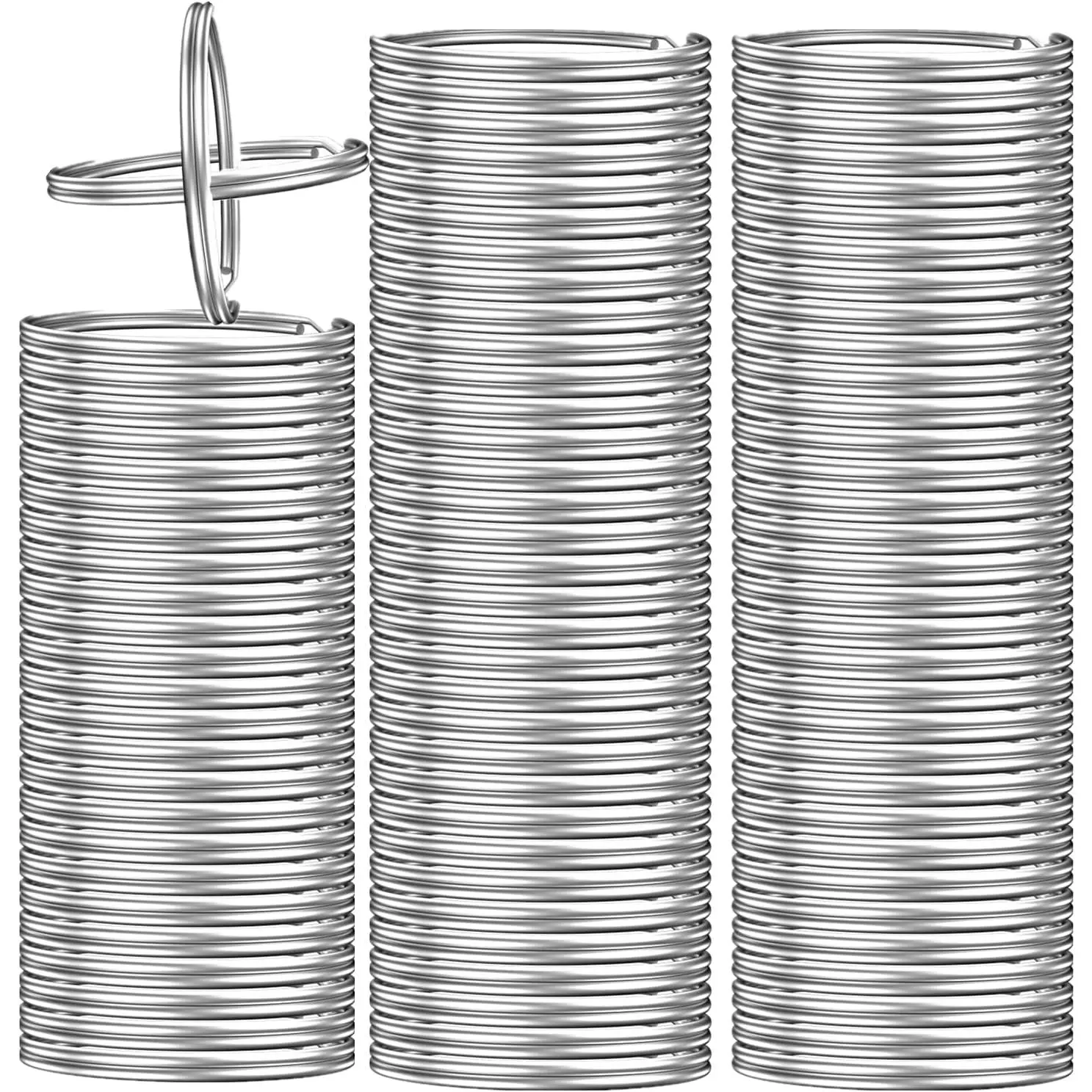 200 count Key Rings, Split Bulk Keyrings for  and Crafts (25mm)