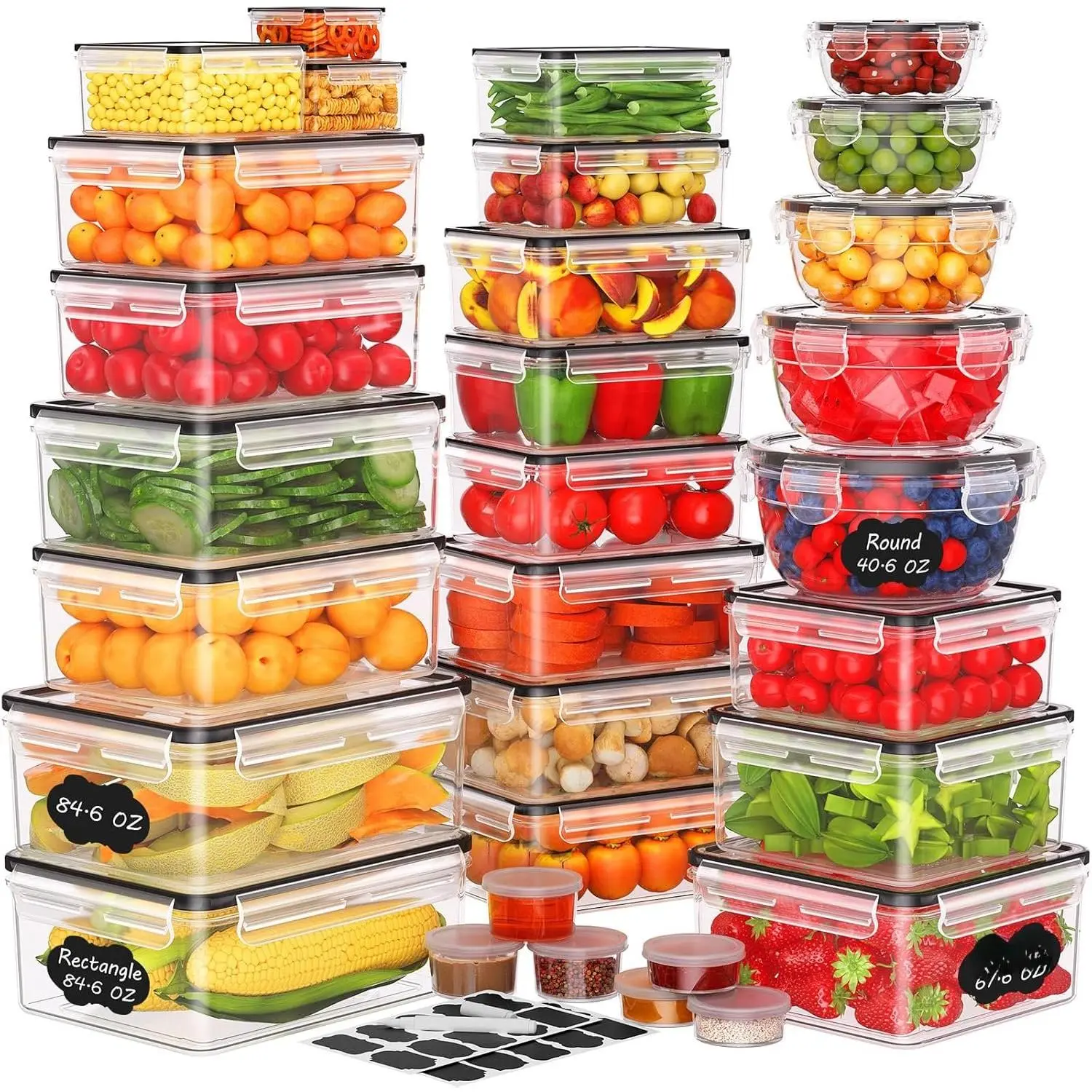 62 count Large  Storage Containers with  (31  & 31 Containers)