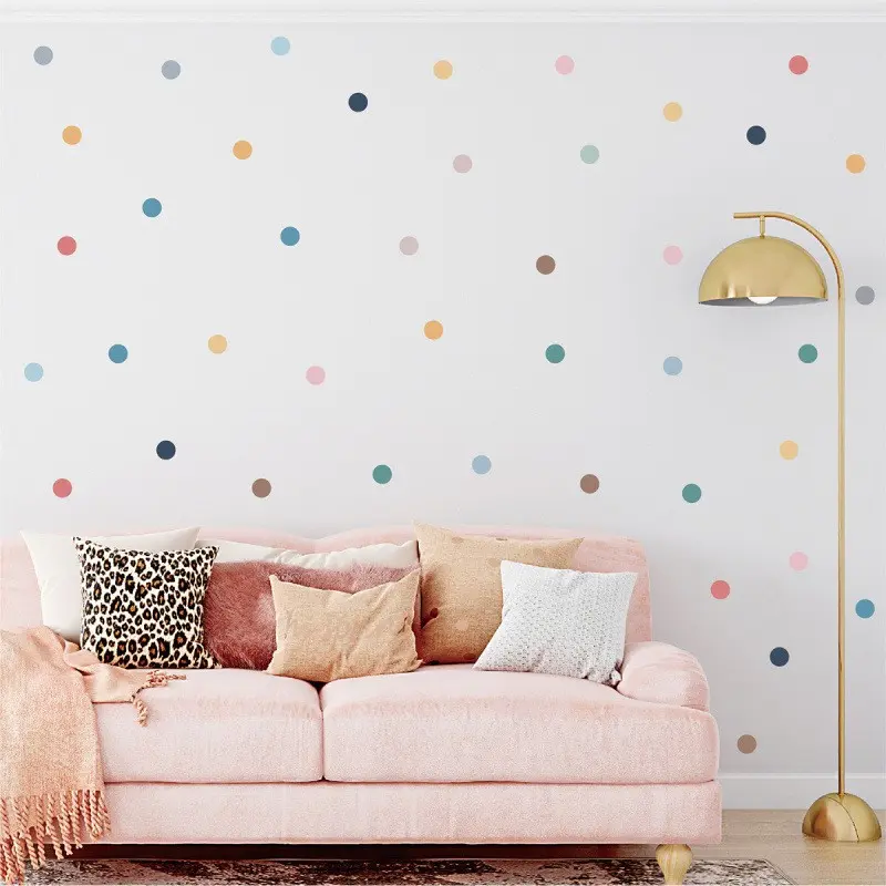 Mia Style Polka Dot Wall Stickers, Wall Decorations, Interior Stickers, Unique Wall Decor, Bedroom Kindergarten Classroom Room Decorative Wall Decals, Pack of 2