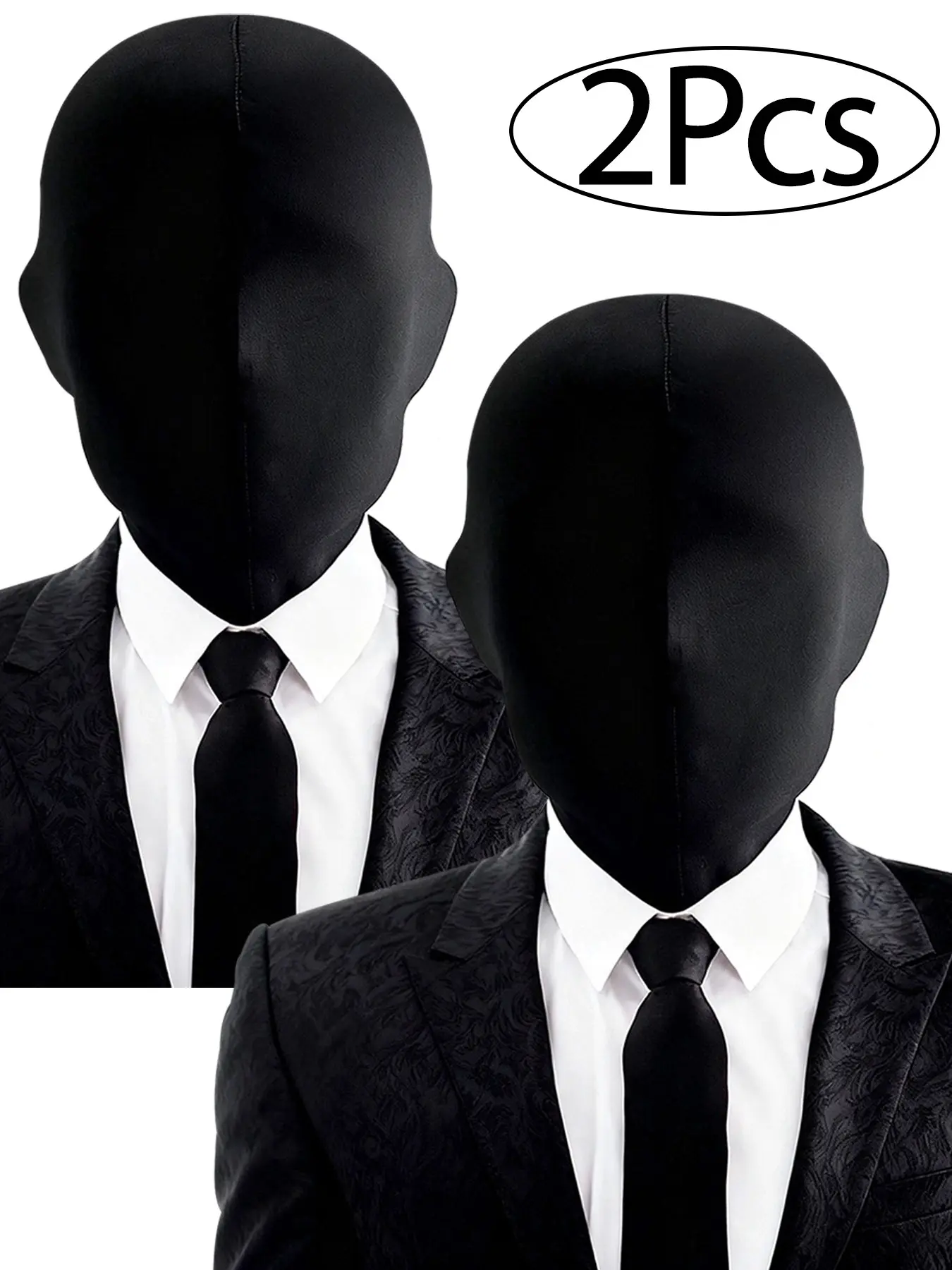 2pcs Unisex Hood Mask for Halloween Cosplay, Open Face Half Mask, Faceless Mask, Party Style, Mask Design, All Seasons, Plain Pattern, Ideal for Costume Wear