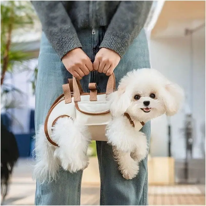 Portable Pet Carrier Backpack with Crossbody Strap - Handheld Single-Shoulder Travel Tote for Small Dogs & Cats (Outdoor Walking Use)