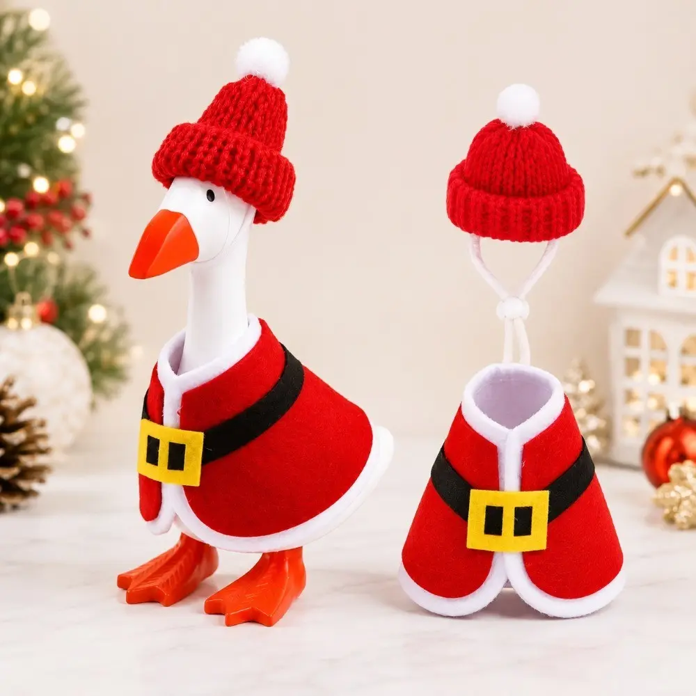 7-Inch Mini Goose Christmas Decoration Set, Festive Tabletop Ornament, Cute Holiday Home Decor, Decorative Ornaments, Ideal for Bookshelves, Parties, Daily Use