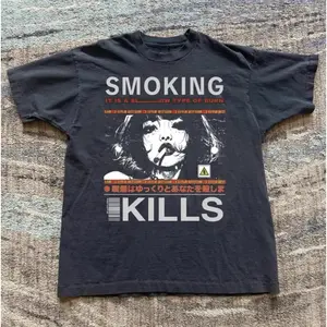 Girl Smoking Kills T-Shirt, Y2k Tee, Gifts Shirt, Unisex Vintage Graphic Tees Gothic Grunge Y2k Emo Scene Amity Affliction Style Clothes Men Women Streetwear