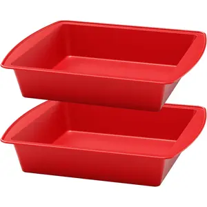 saphe 8 inch Silicone Square Cake Pan Nonstick Silicone Cake Molds, Brownie baking molds for Brownie, Cake, Bread, Pie and Lasagna 2 packs