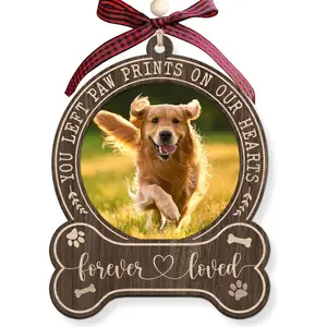 Dog Photo Frame Memorial Ornaments 2026 - Passing Away, Remembrance, Memorial Gifts for Loss of Dog - Pet Loss, Pet Sympathy, Forever Loved Personalized Picture Gift