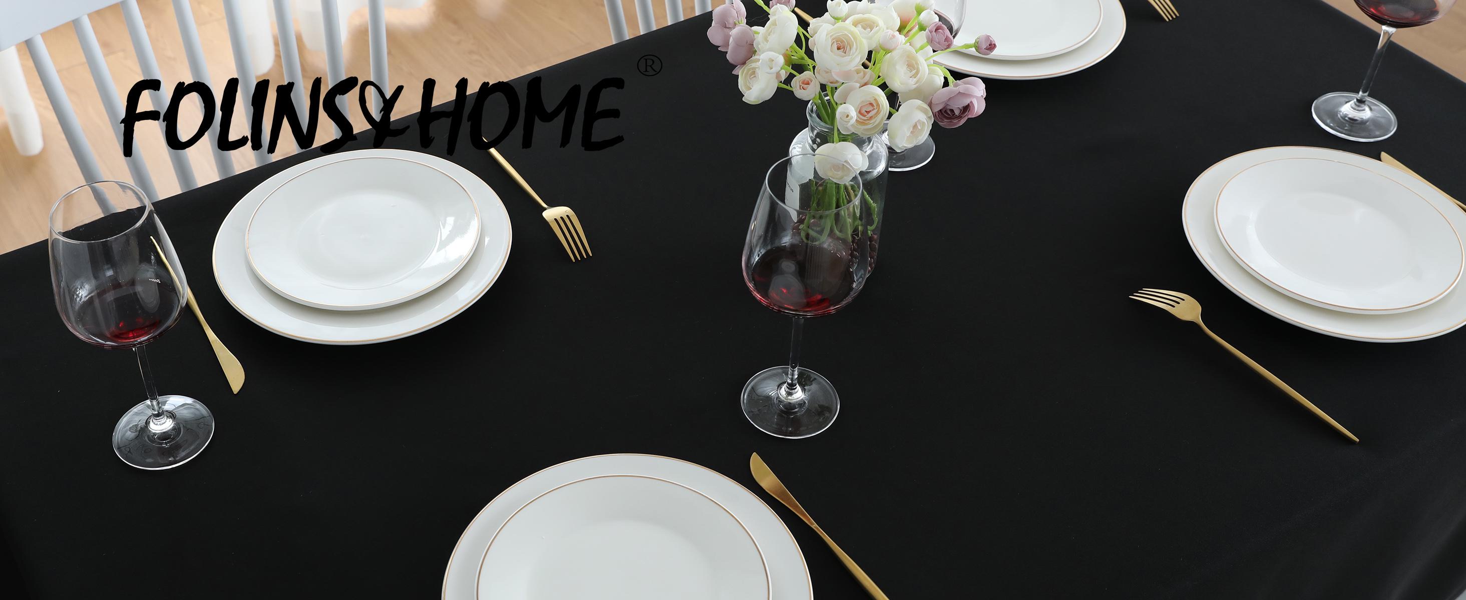 Black Rectangle Tablecloth Wrinkle Free Waterproof Polyester Table Cloths Spillproof Heavy Duty and Washable Table Cover for Party, Banquet, Indoor and Outdoor-Square/Rectangular