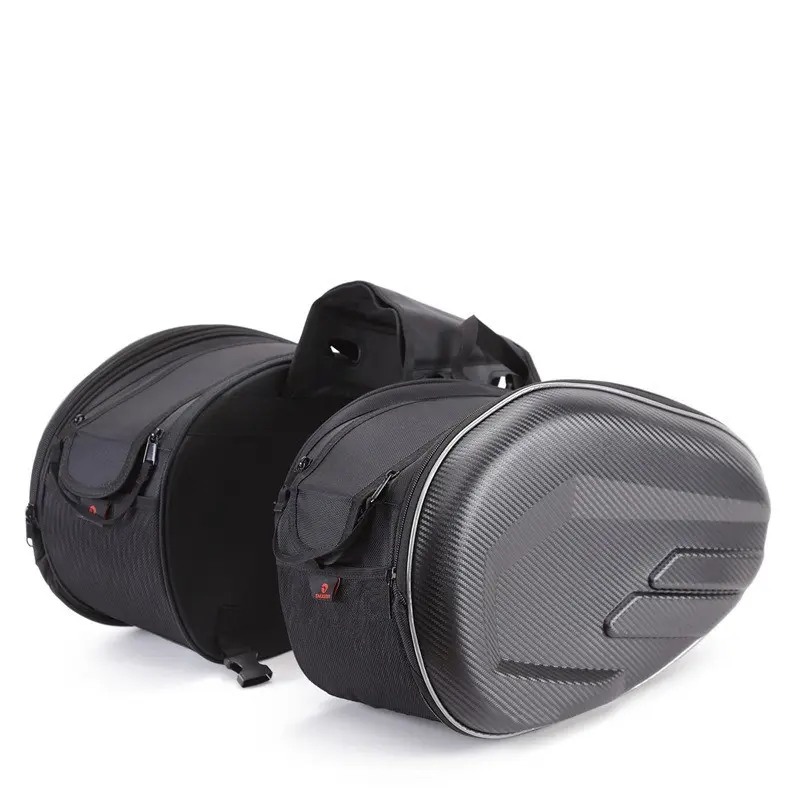 Large Capacity Motorcycle Pannier Bag, Carbon Fiber Texture Hard Shell, Waterproof Shockproof, Suitable for Most Motorcycles, Long Trip Travel Gear, Moto Accessories, Motorcycle Accessory