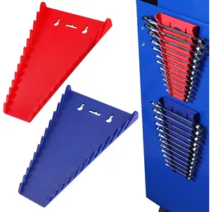 2-Pack Magnetic Wrench Organizer, 12-Piece Wrench Holder Set  Tool Box Drawer, Wrenches Rack Tool Trays SAE(1/4" - 15/16") and Metric(6mm-24mm)